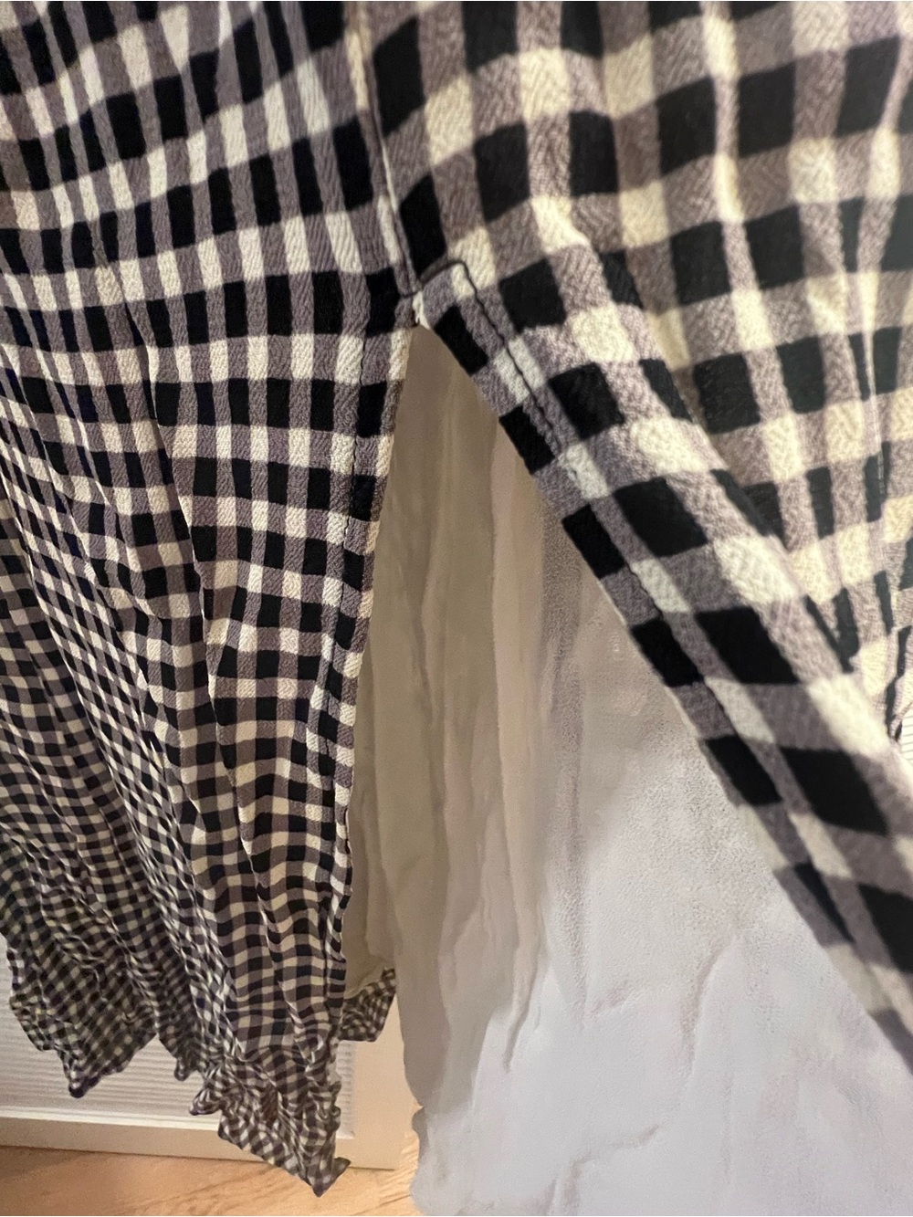 Reformation Black and White Gingham Midi Dress - Picture 3 of 5